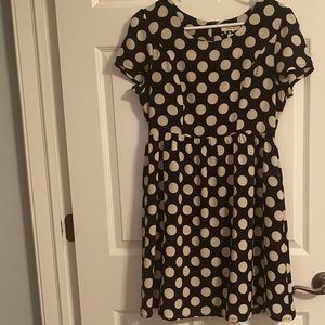 Black & White Polka Dot Dress With Pockets